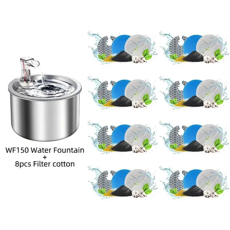 2L Stainless Steel Automatic Pet Water Fountain — view 8 of home & kitchen