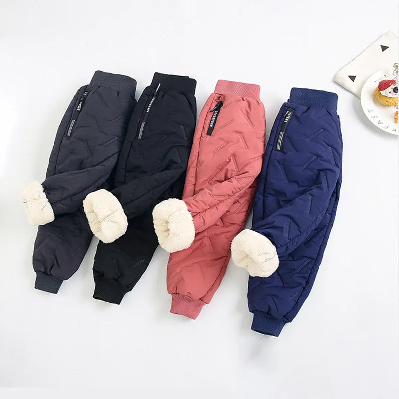 Winter Boys Girls Warm Down Pants Children High Quality Thicken Trousers