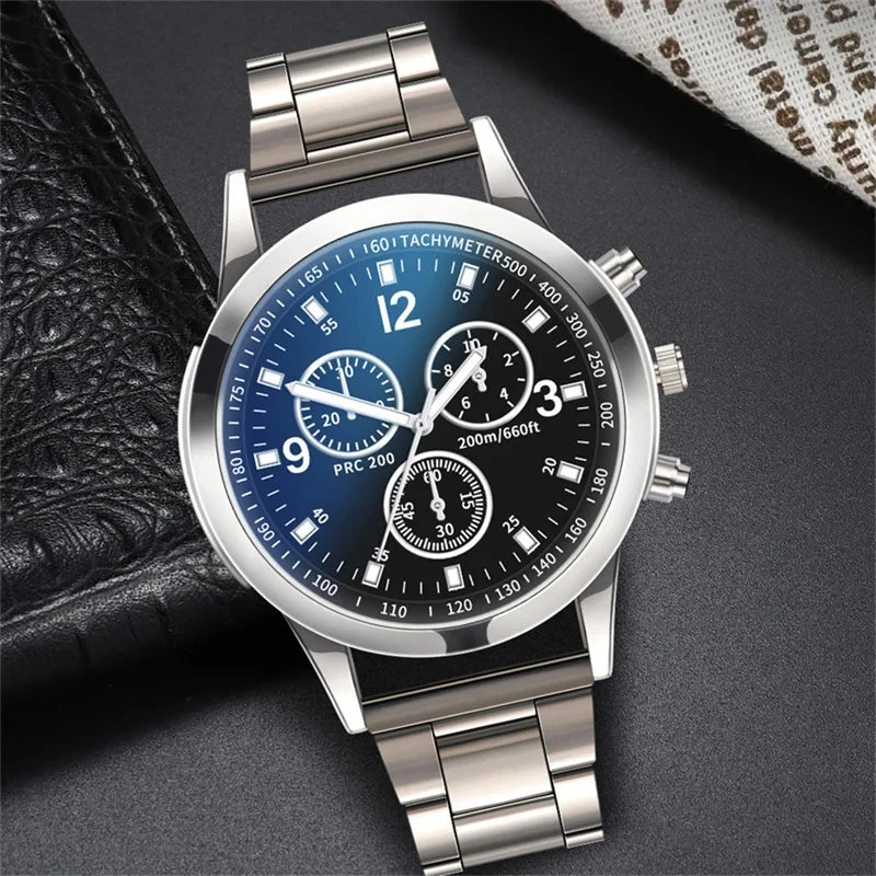 Men's Stainless Steel Luxury Quartz Watch — Fashion Business Casual Wristwatch — view 2 of watches