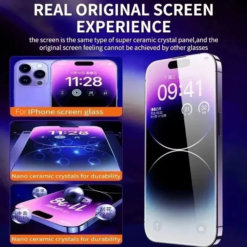 Oleophobic Dust-Free Screen Protector for iPhone 17 Pro Max/16/15/14/13/11/12/SE — view 4 of screen protectors