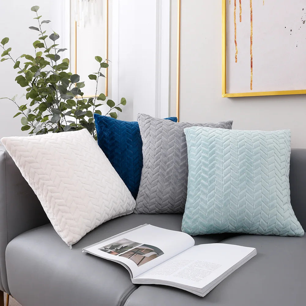 Plush Decorative Pillowcase &mdash; 43&times;43 cm Soft Geometric Throw Pillow Cover for Home &amp; Car — view 4 of cushion covers & pillow cases