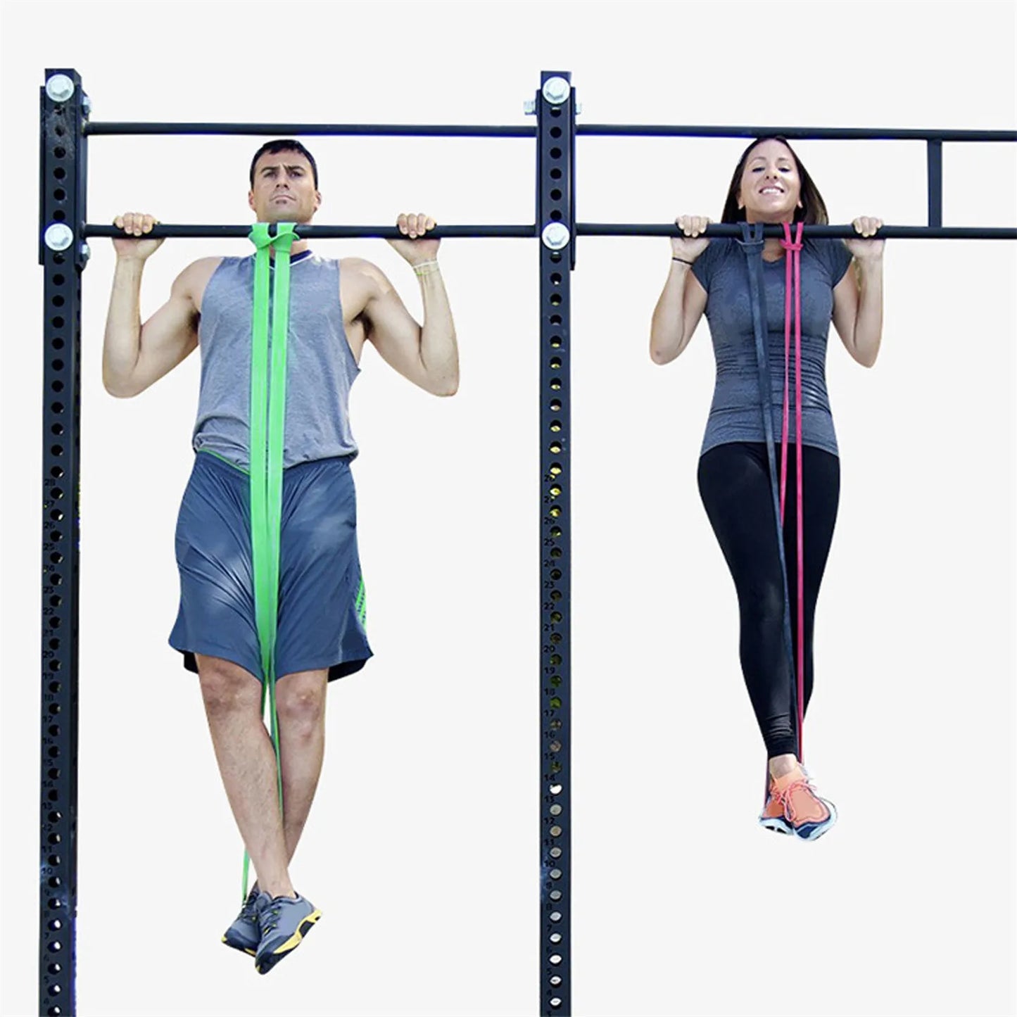 Resistance Bands — Elastic Rubber Loop Workout Bands, Color-Coded Strength Set — view 3 of sports & fitness