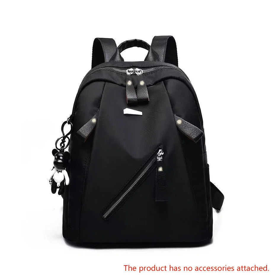 Women's Trendy Oxford Backpack - Casual Teen School Bag with Charm Detail — view 9 of backpacks