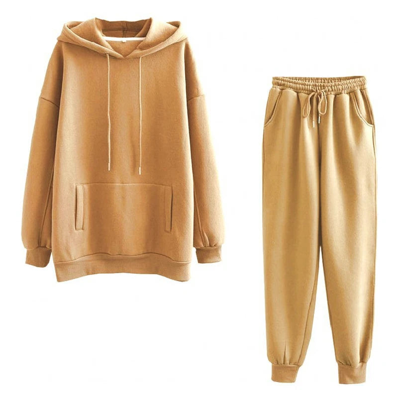 Women&rsquo;s Hoodie &amp; Sweatpant Tracksuit &mdash; Autumn-Winter Lounge Wear 2-Piece Set — view 11 of tracksuits