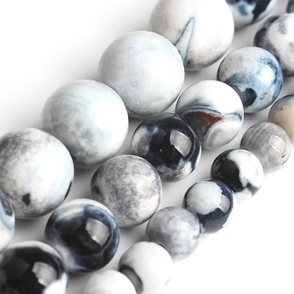 Pearl & Yooperlite Fire Sodalite Beads 15" — 8mm Glow Stone Strand for DIY Jewelry