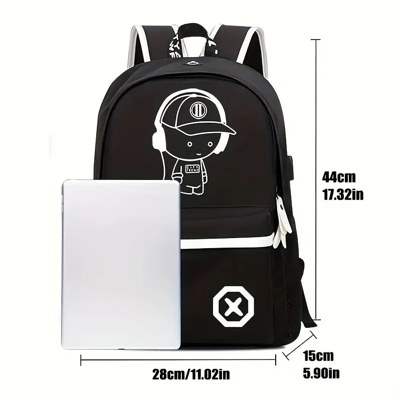 Children Backpack School Bags For Boy Girls Anime Luminous School Backpack Kids Waterproof Book Bag USB Charging SchoolBag Gift