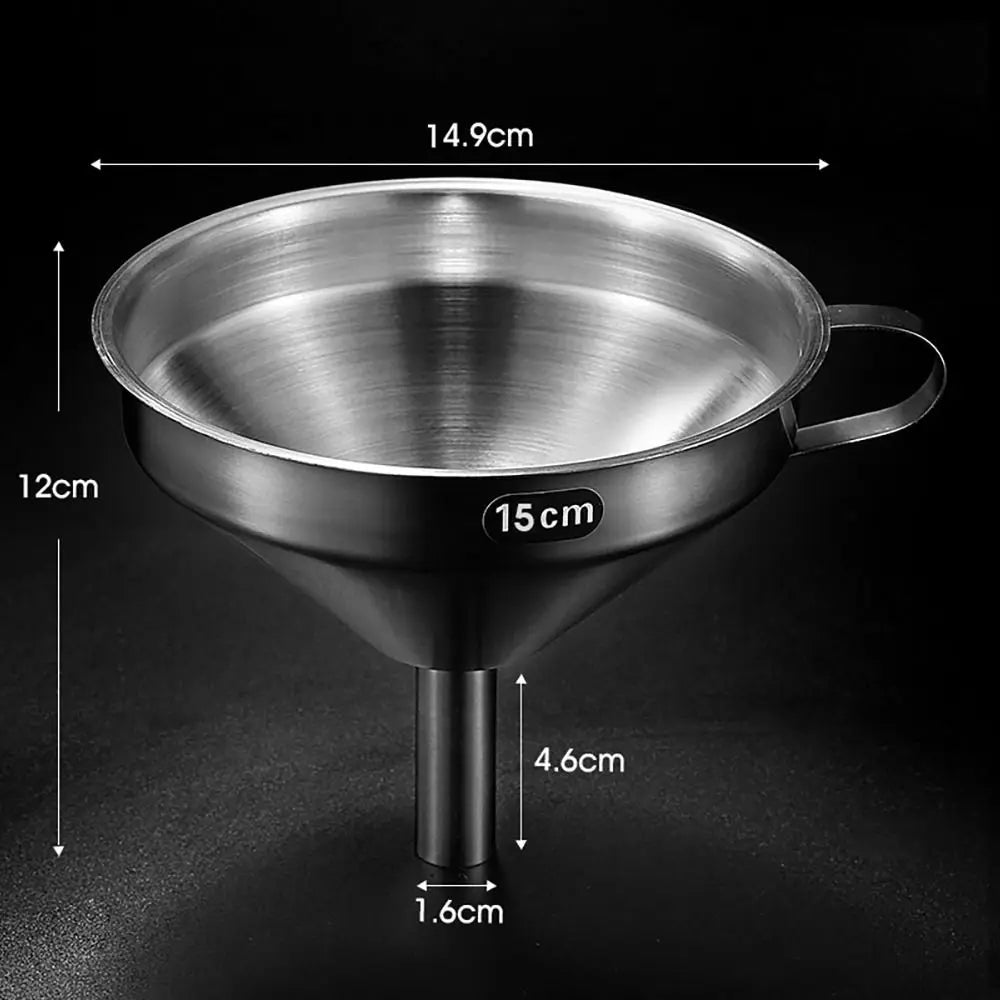 Wide-Mouth Stainless Steel Funnel &mdash; Cooking Oil Filter &amp; Spice Strainer with Handle — view 9 of kitchen gadgets