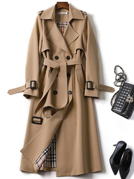 Women Coat Windbreak Fashion Outerwear Long Jacket Trench Overcoat