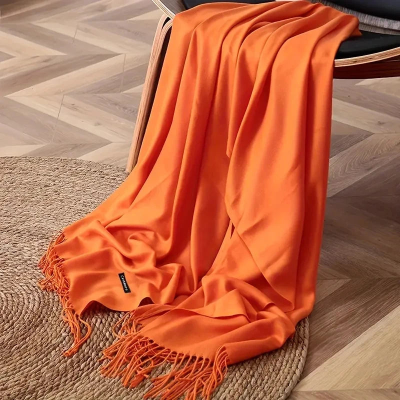 Pashmina Scarf Gray Collection — Soft Cashmere-Feel 24 Shades Travel Office Women's Wrap — view 2 of scarves & wraps