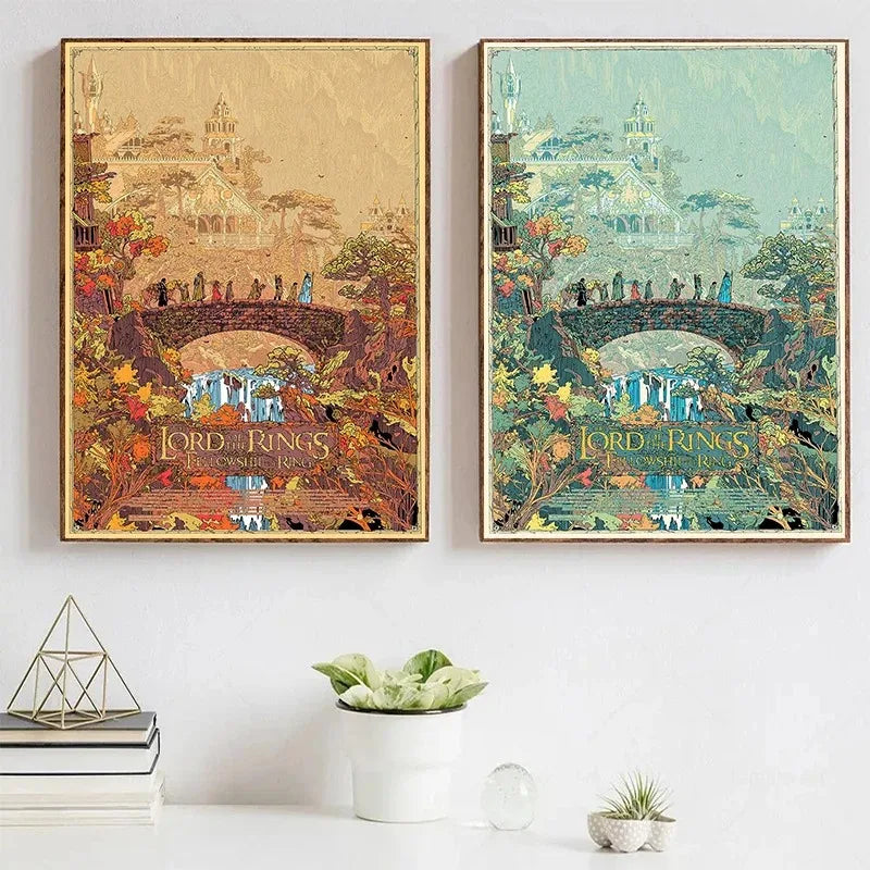 Middle-Earth Travel Canvas Poster &mdash; Vintage Lord of The Rings Fantasy Movie Wall Art — view 3 of wall art & prints