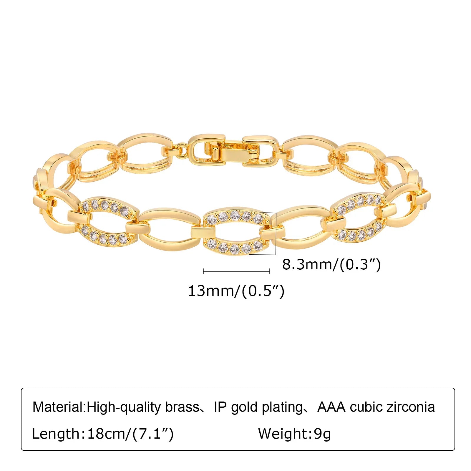 Women's 18K Gold-Plated Twist Paperclip Chain Bracelet Stainless Steel Stackable Wrist Chain — view 19 of bracelets