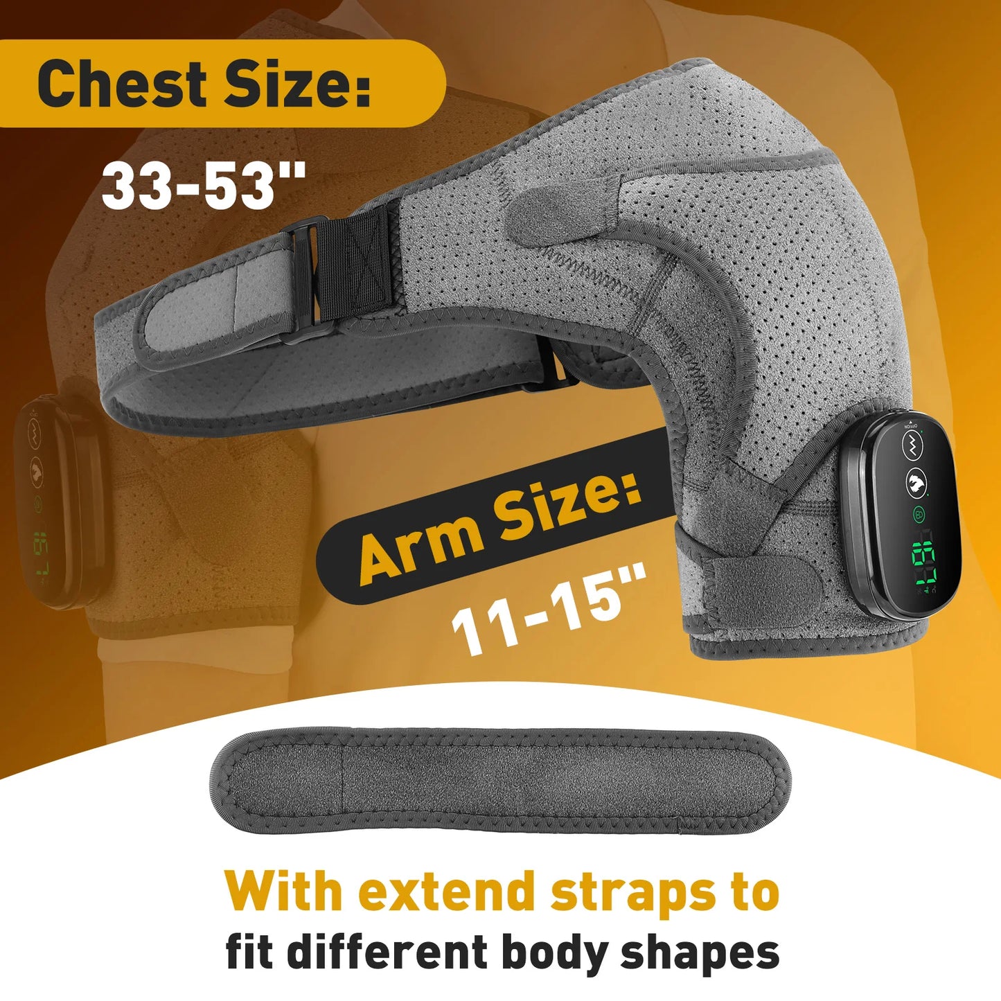 Electric Shoulder Heating Pad — 3-Speed Vibration Muscle Relax Brace — view 6 of recovery & massage