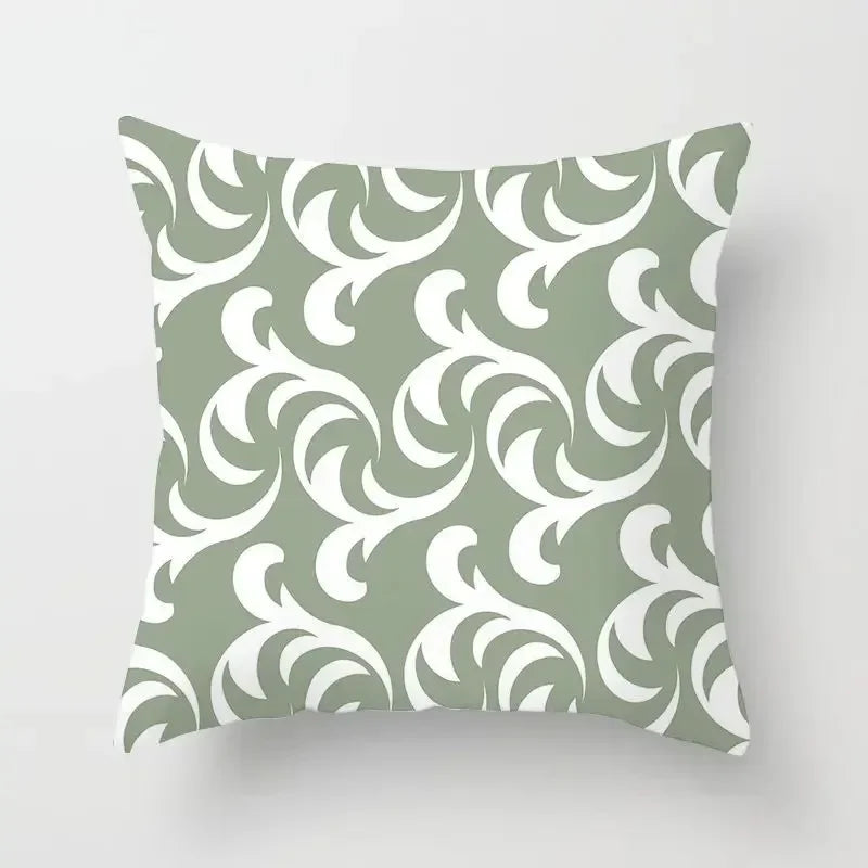 Fresh Green Geometric Cushion Cover &mdash; Polyester Pillowcase for Living Room &amp; Bedroom — view 8 of cushion covers & pillow cases