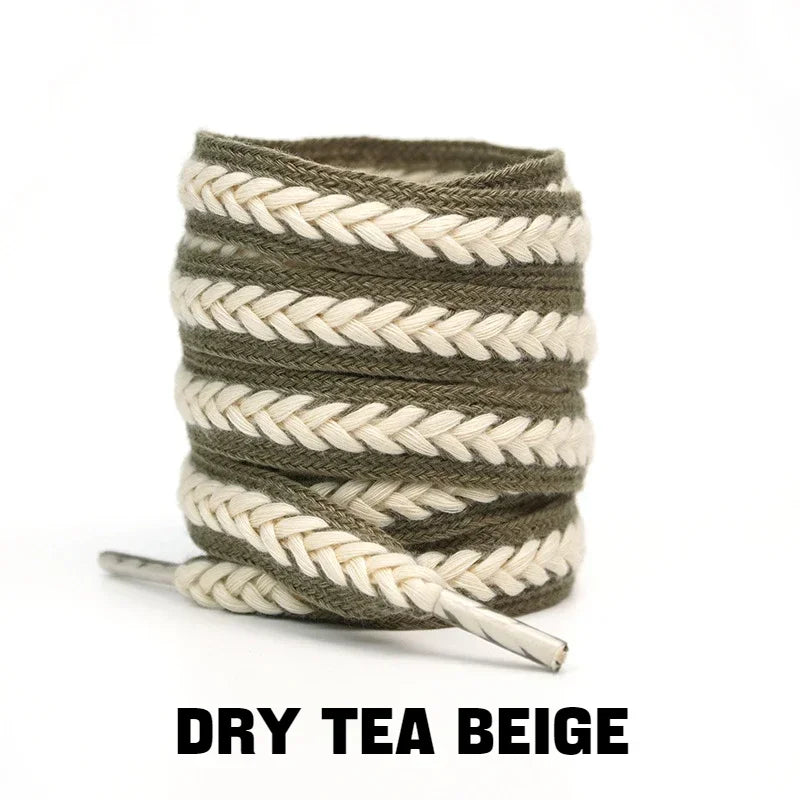 Wheat Cotton Shoelaces — Wide Premium Sneaker Laces (1 Pair) — view 9 of shoe accessories