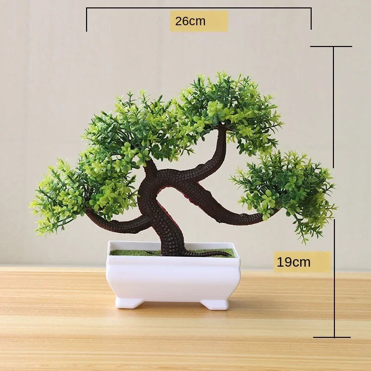 Home Decor Artificial Bonsai Plant — Faux Green Small Tree in Pot for Home, Office & Garden — view 14 of home decor