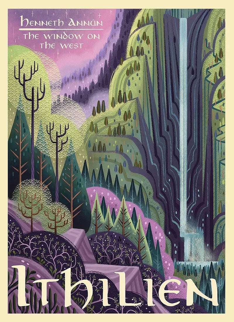 Middle-Earth Travel Canvas Poster &mdash; Vintage Lord of The Rings Fantasy Movie Wall Art — view 9 of wall art & prints