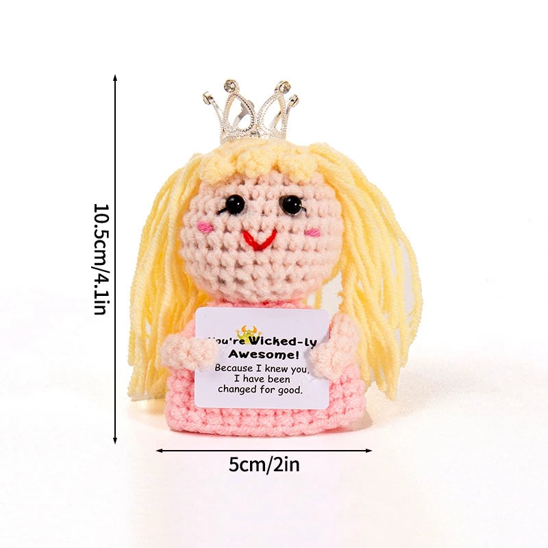 Home Decor Hand-Woven Crochet Ornament — Funny Vegetable Animal Doll with Hugging Card, Positive Energy Desk Accent & Gift — view 15 of home decor