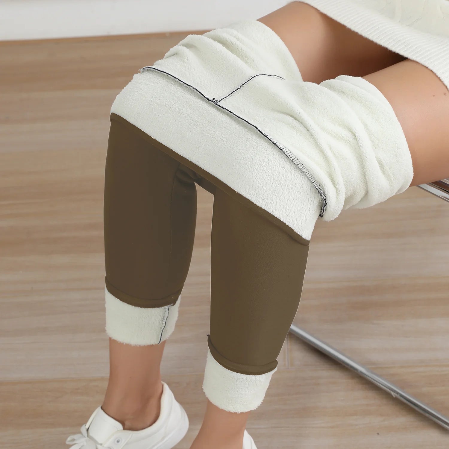 Fleece-Lined Winter Leggings &mdash; Velvet Thicken High-Waist Thermal Yoga Tights — view 7 of sports & fitness