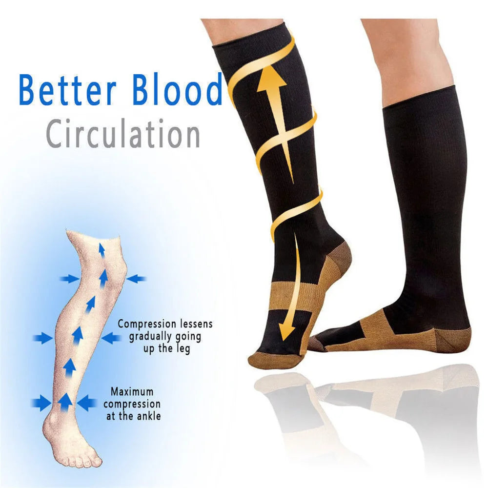 6-Pair Copper Compression Socks Bundle — 20–30 mmHg Graduated Pair Set — view 4 of braces & support