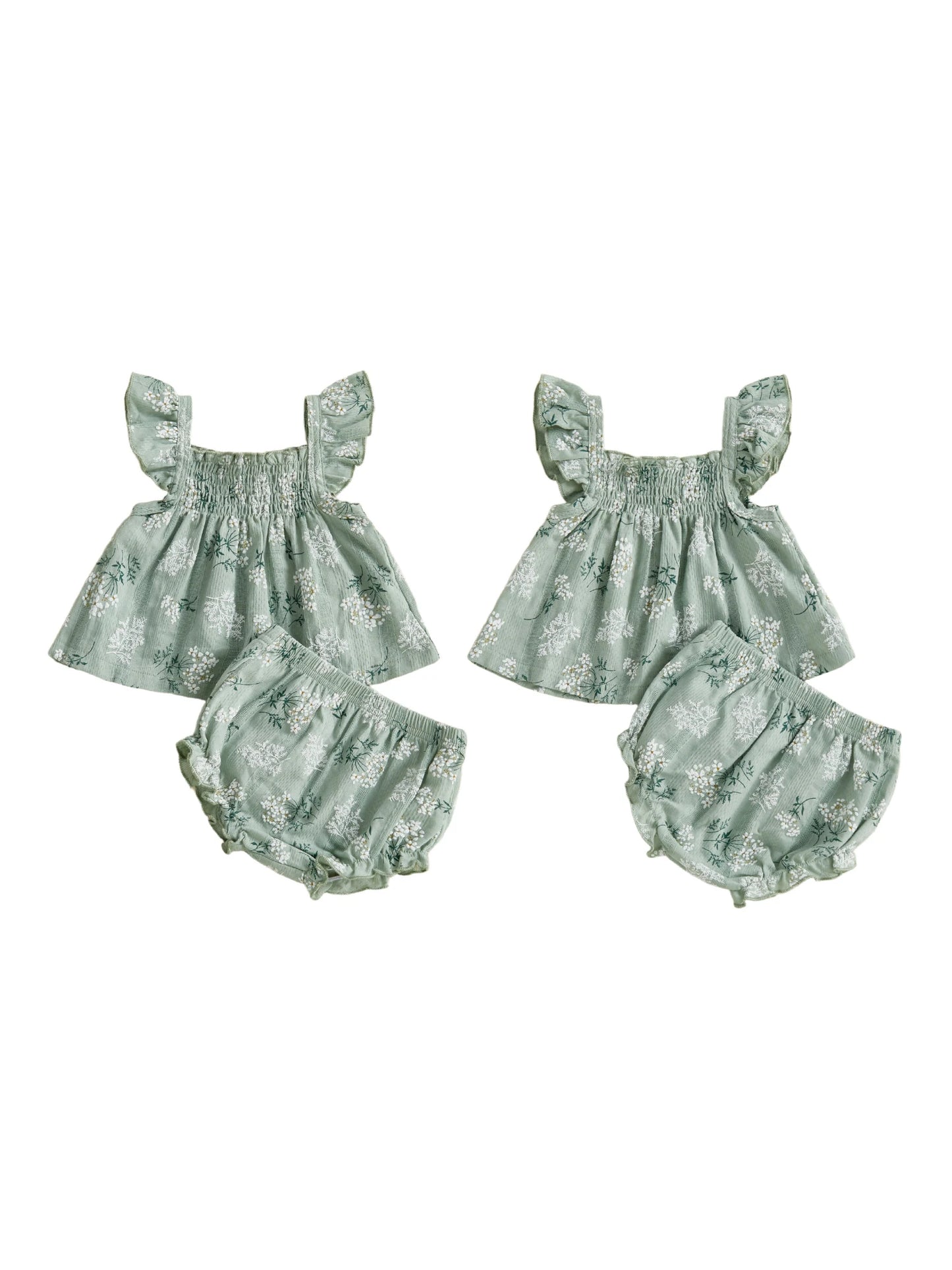 Toddler Girl Floral Flutter Sleeve Top & Shorts Set - Cottagecore Summer Outfit — view 3 of toddler sets
