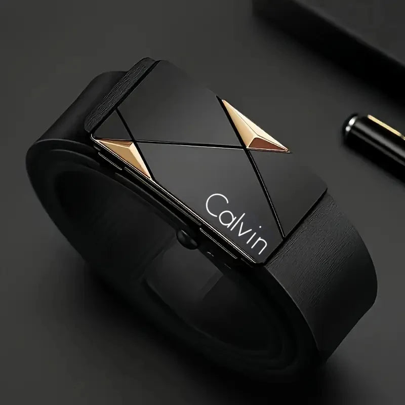 Belts Stylish Men's PU Leather Belt — Automatic Buckle Daily & Business — view 4 of belts