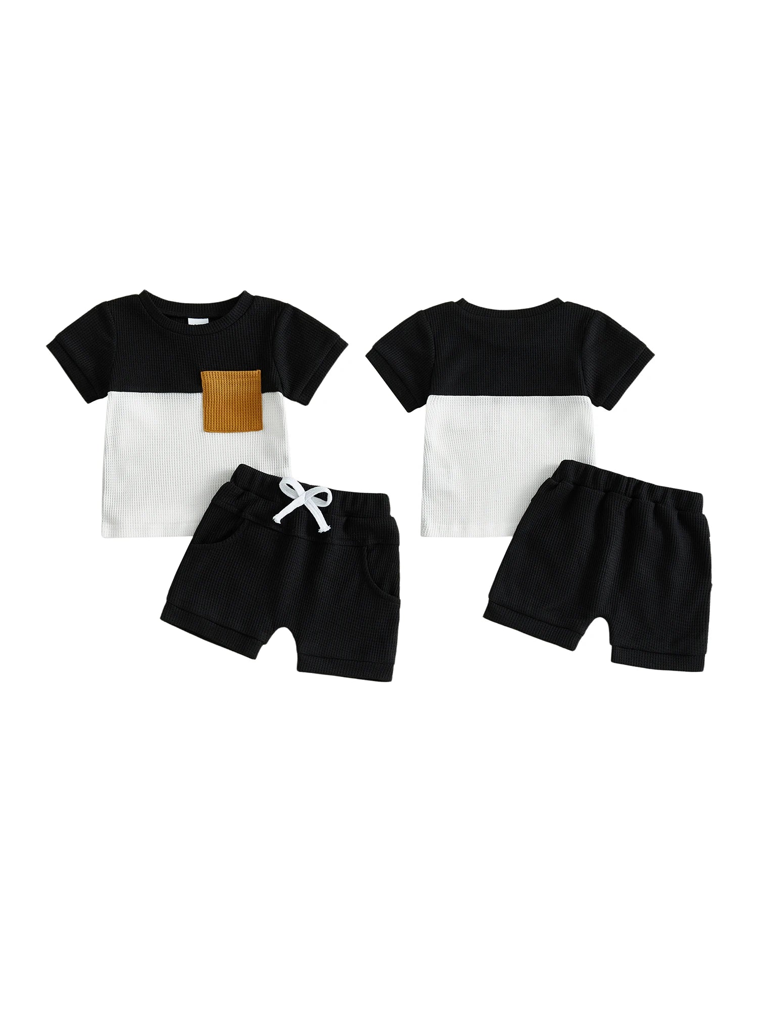 Infant Boy Printed T-Shirt & Elastic Shorts Set - Summer Outfit — view 4 of infant sets