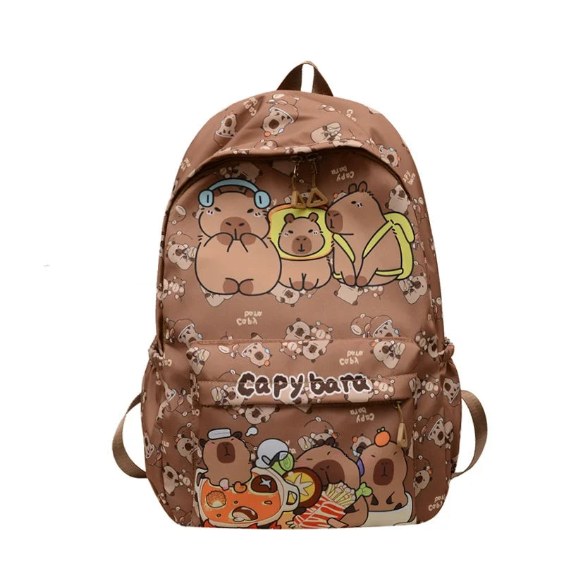 Cute Capybara Kids School Backpack - Large-Capacity Student Bag for Travel & Gym — view 6 of backpacks