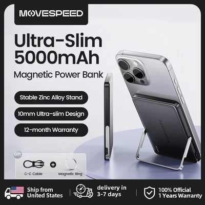 MOVESPEED S05 Pro Magnetic 5000mAh MagSafe Power Bank with Stand — view 1 of power banks