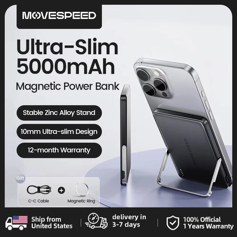 MOVESPEED S05 Pro Magnetic 5000mAh MagSafe Power Bank with Stand — view 1 of power banks