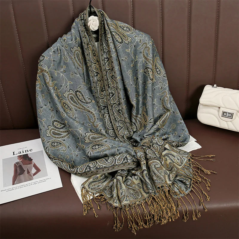 Hijab Scarf Long Pashmina — Lightweight Modest-Fashion Essential Cashmere Shawl Turban Head Wrap