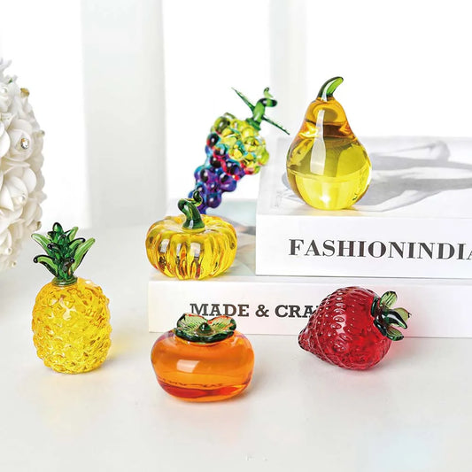 Home Decor Crystal Fruit Paperweight — Natural-Stone Glass Craft Table Ornament in Multiple Colors — view 1 of home decor