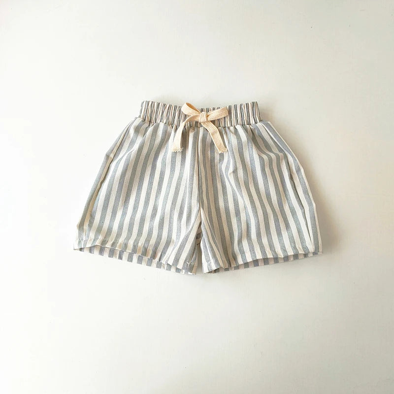 Toddler Linen Cotton Shorts - Breathable Summer Stripe Shorts for Kids — view 10 of toddler apparel