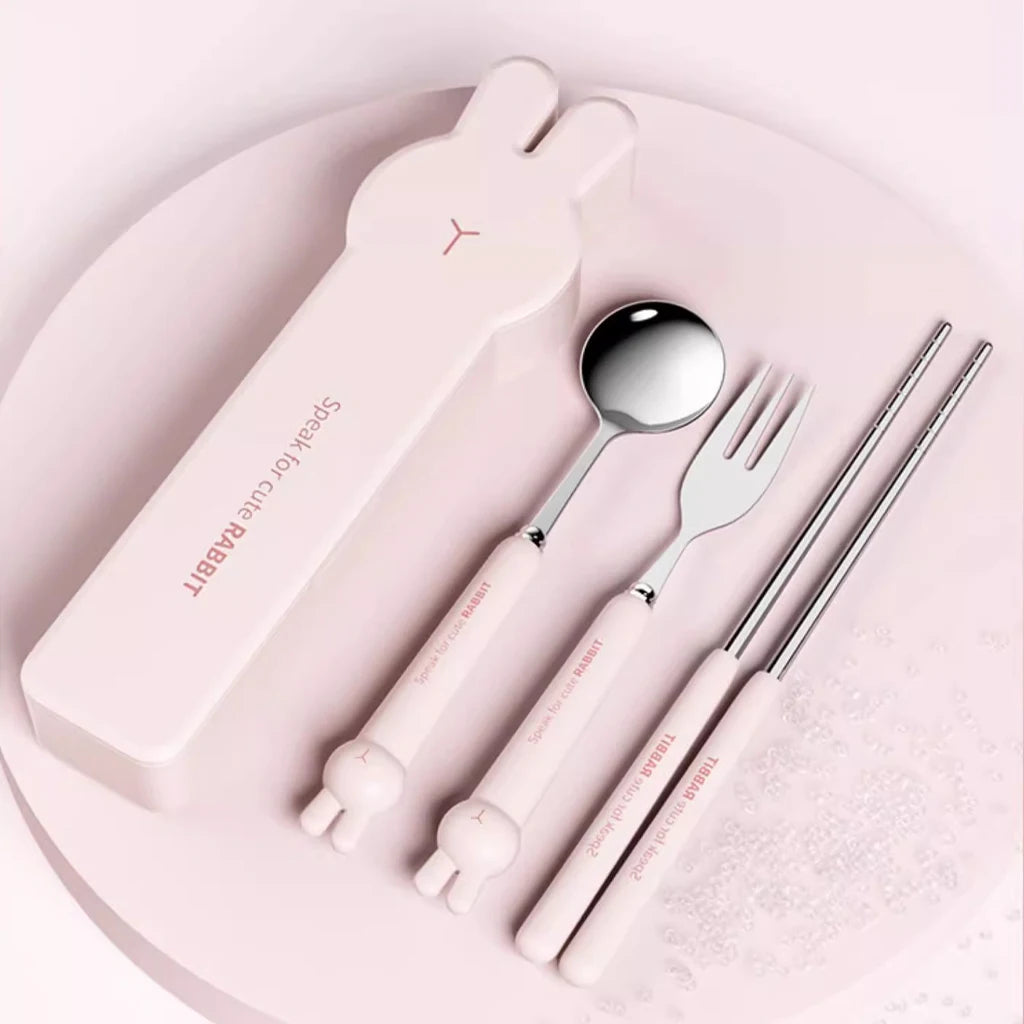 Portable 304 Stainless Steel Cutlery Set &mdash; Reusable Fork, Spoon &amp; Chopsticks with Case — view 3 of dining & tableware