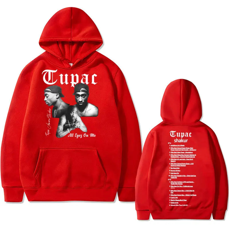 Rapper Tupac 2Pac Print Hip Hop Hoodies Men Woman Y2k Hoodie Streetwear Hooded Sweatshirts Pullovers Unisex Tracksuit Clothing