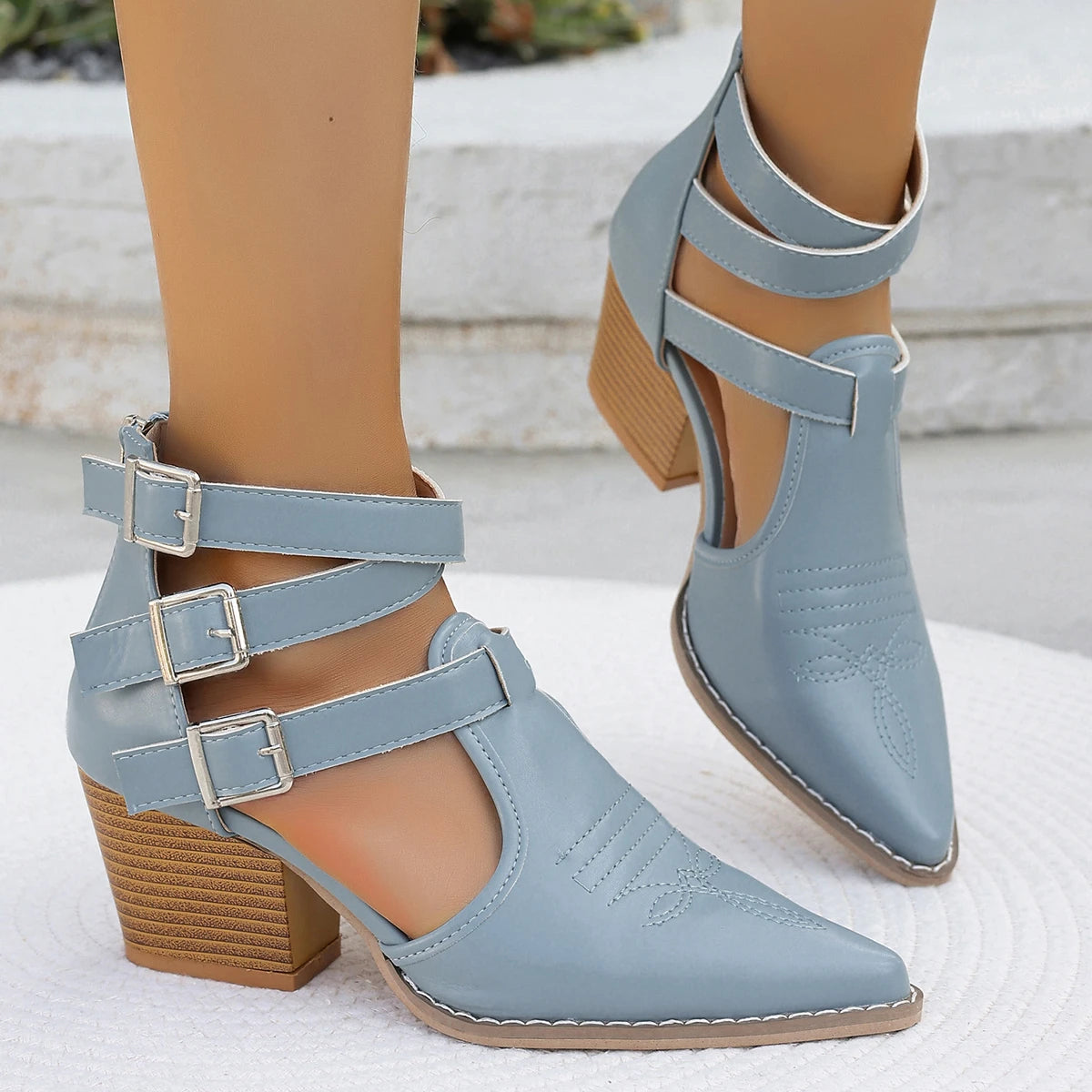 Sandals & Slides — Pointed-Toe Soft Leather High-Heel Sandals, Elegant Dress Heels — view 7 of sandals & slides