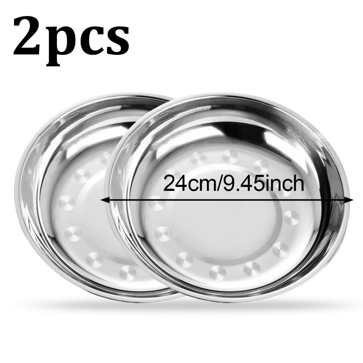 Multifunctional Stainless Steel Plates &mdash; Durable 2-Piece Outdoor &amp; Family Dining Set — view 11 of dining & tableware