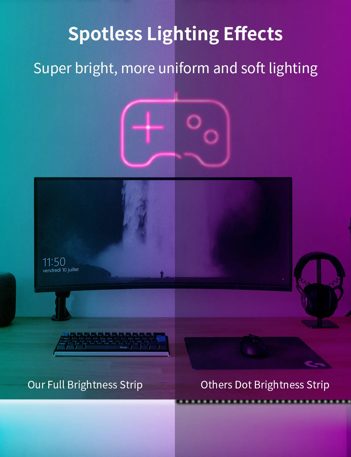 Smart RGB LED Strip Lights (SMD 5050) – App + Remote TV Backlight Strip for Gaming & Home Decor — view 5 of home & kitchen