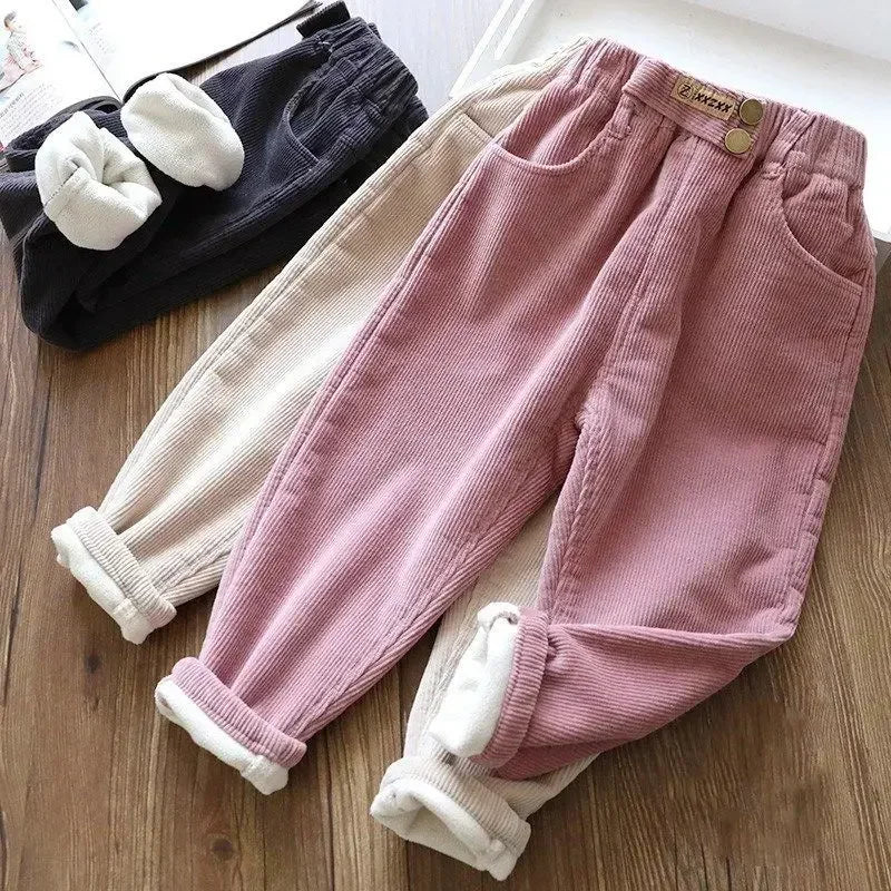 Harem Pants Corduroy Children Outfits Tracksuit Winter Cotton Trousers Kids Outwear pants Boys Girls