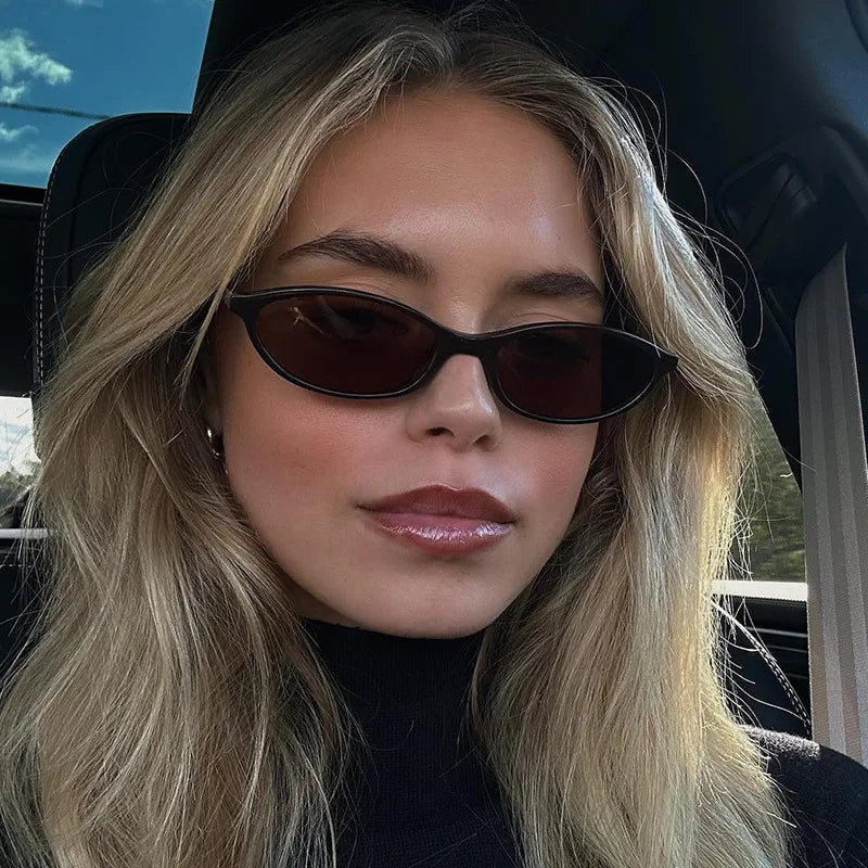 Vintage Small-Frame Oval Sunglasses — Women's UV400 Retro Sun Glasses — view 4 of sunglasses