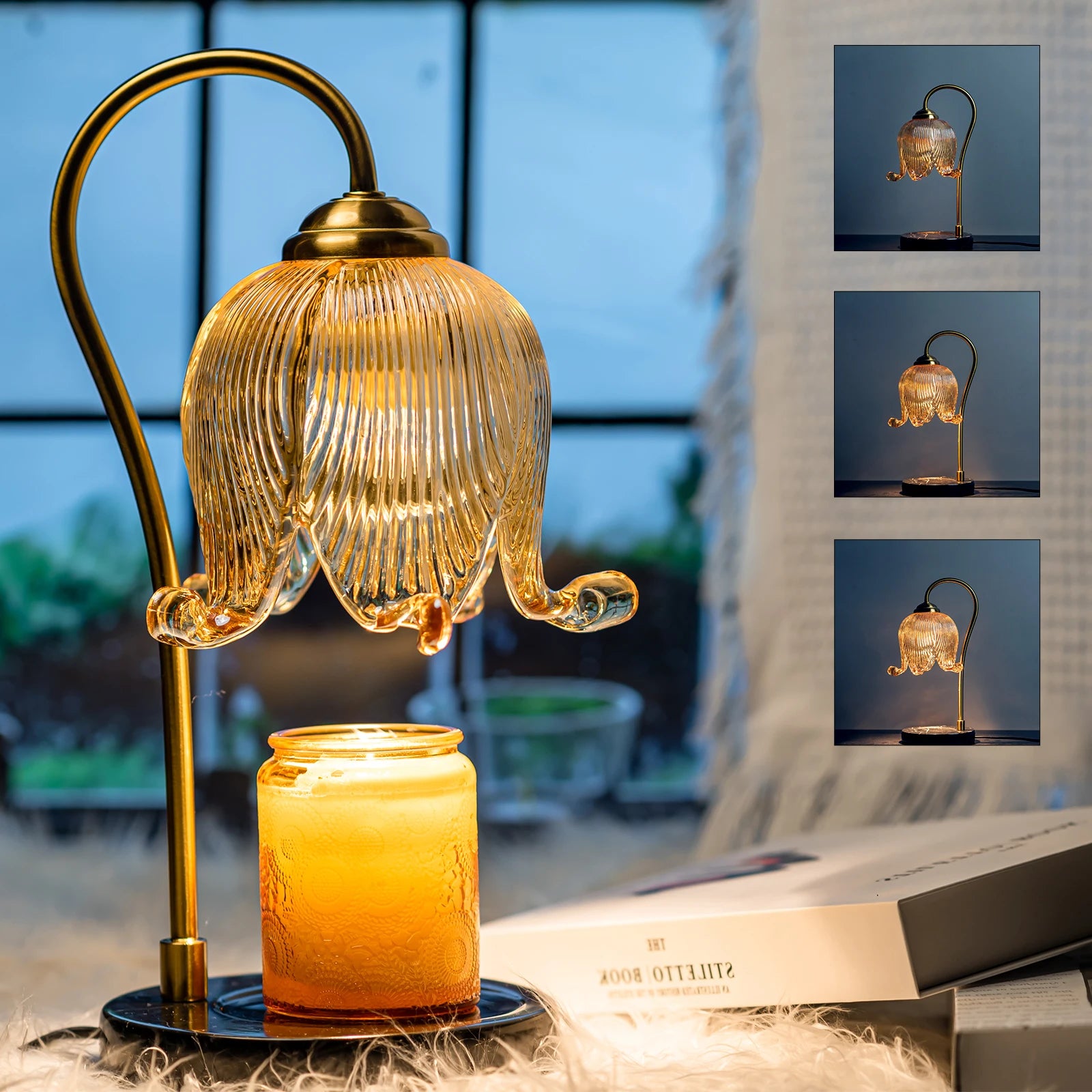 Tulip Flower Candle Table Lamp &mdash; French Retro Warm Atmosphere Bedside Bedroom Lamp — view 1 of lighting