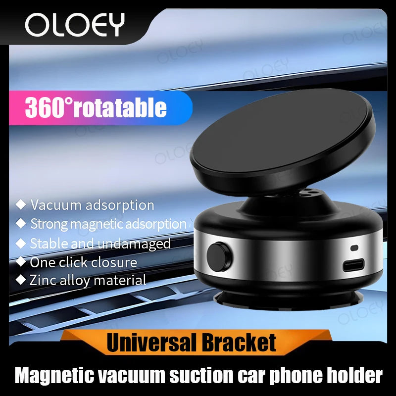 360°rotatable vacum car holder For iPhone Samsung Xiaomi magnetic car mount vacuum phone holder