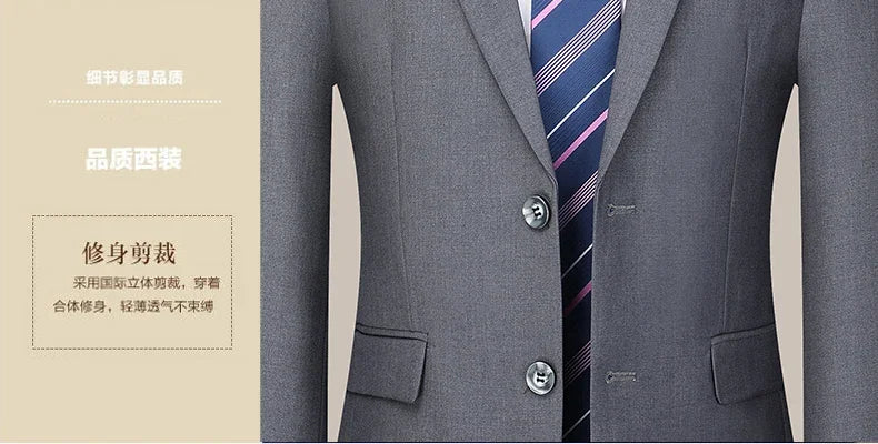 2024 Two-button Suit for Men (suit + Trousers) Handsome Slim-fit Business Professional Work Formal Two-piece Set  S-6XL