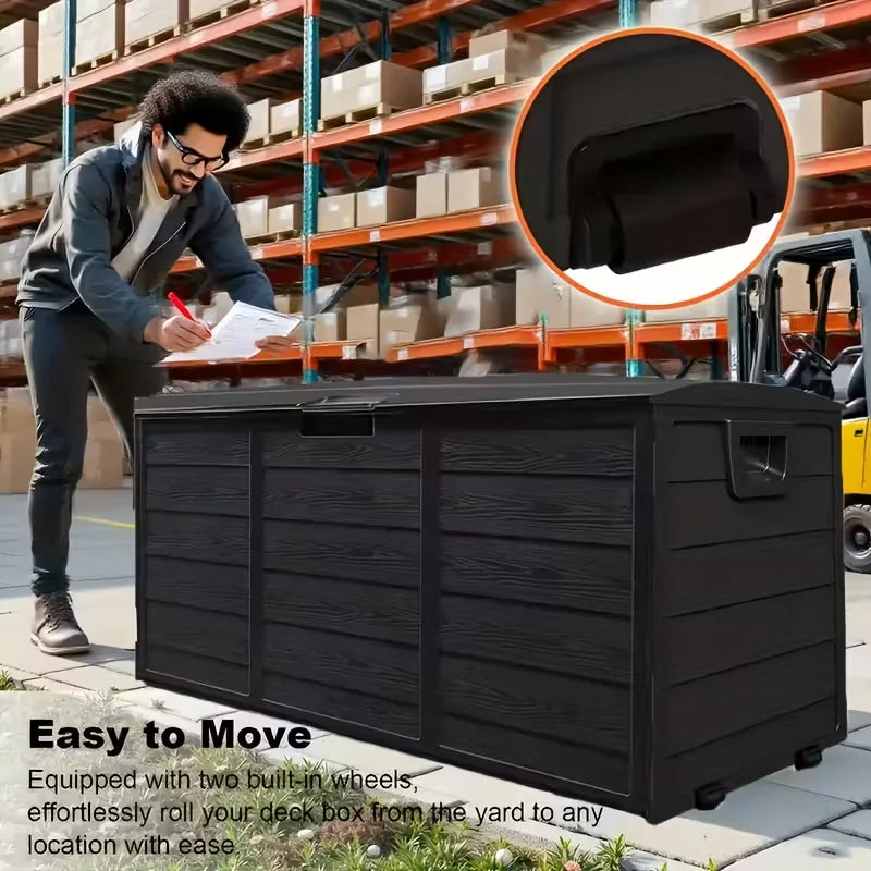 Storage Organizer 75-Gallon Outdoor Deck Box — Lockable Heavy-Duty Plastic Patio Container — view 6 of storage & organisation