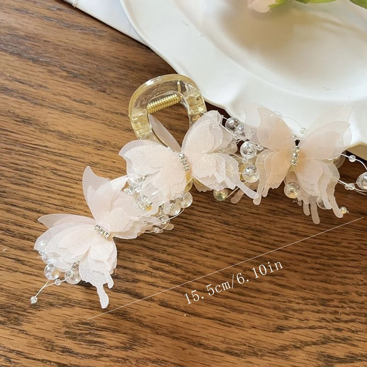 Super Fairy-Like Butterfly Hair Clip, Large Shark Clip, Back-Of-Head Hair Clip for Girls and Women, — view 4 of product
