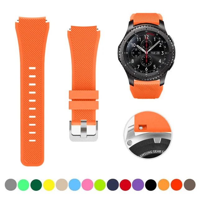 20/22mm Quick-Release Watch Strap for Samsung Galaxy Watch 6/5/4 & Gear S3 — Leather-Look Band