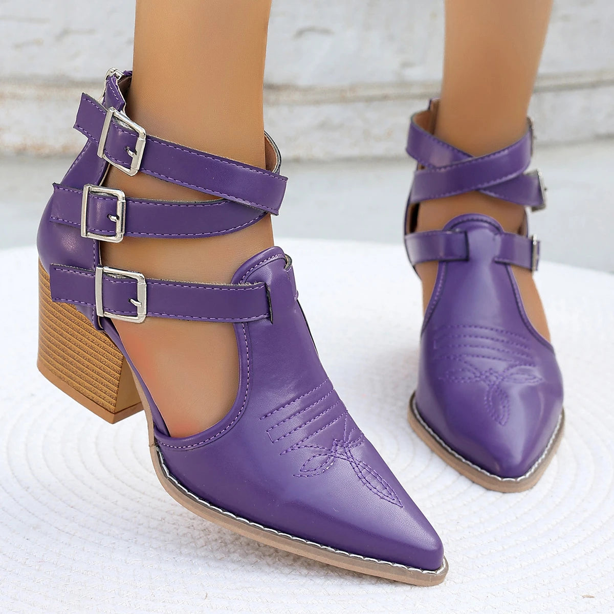 Sandals & Slides — Pointed-Toe Soft Leather High-Heel Sandals, Elegant Dress Heels — view 6 of sandals & slides