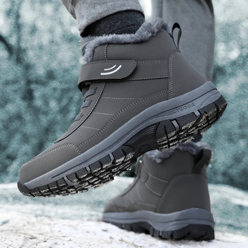 Men's Premium Fur-Lined Snow Boots — Platform Non-Slip Warm Ankle Combat Boots — view 7 of boots