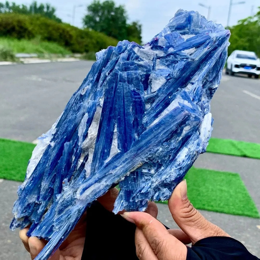 Crystal & Gemstone Kyanite Raw Specimen — 800-1000g Blue Mineral Healing Crystal Decor — view 2 of crystal & gemstone