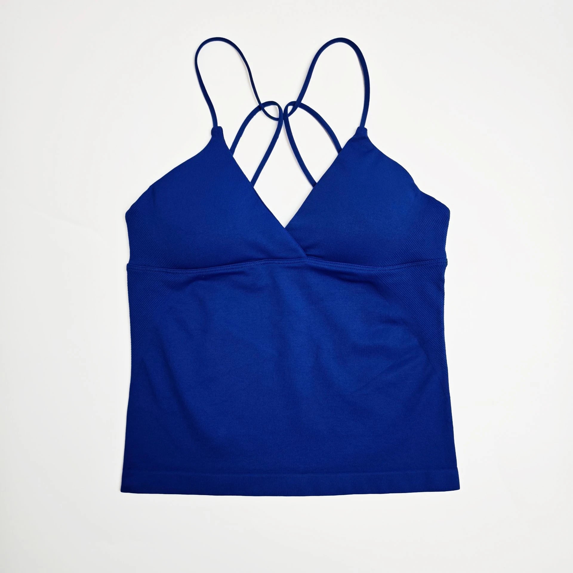 Women's Activewear Twist-Front Longline Workout Tank — Seamless Built-In Bra Yoga Top — view 11 of women's activewear