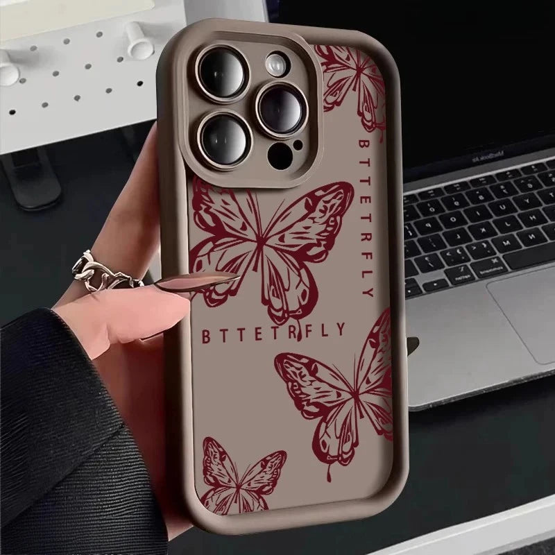 Pink Butterfly Silicone Candy Case for iPhone 11–17 Pro Max Y2K Cute — view 8 of phone cases
